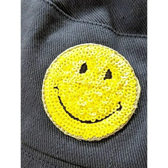 Jocelyn Women's Sequined Smiley Patch Bucket Hat in Navy O/S (MSRP $65) - Picture 7 of 7
